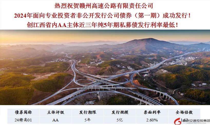 喜報(bào)！贛州交控集團(tuán)接連在資本市場(chǎng)發(fā)行債券成功！